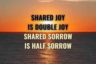 shared joy is a double joy; shared sorrow is tymoff